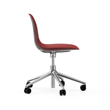 Form chair swivel 5W kontorskrzesło - czerwony, aluminium, koła - Normann Copenhagen