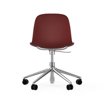 Form chair swivel 5W kontorskrzesło - czerwony, aluminium, koła - Normann Copenhagen