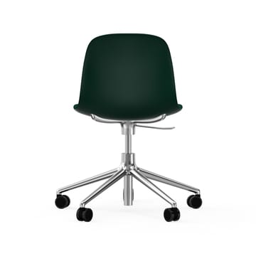 Form chair swivel 5W kontorskrzesło - Zielony, aluminium, koła - Normann Copenhagen