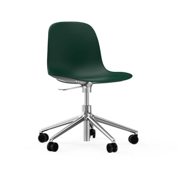 Form chair swivel 5W kontorskrzesło - Zielony, aluminium, koła - Normann Copenhagen