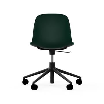 Form chair swivel 5W kontorskrzesło - Zielony, czarny aluminium, koła - Normann Copenhagen