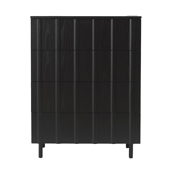 Komoda Rib Dresser, 4 szuflady - Soft Black - Normann Copenhagen