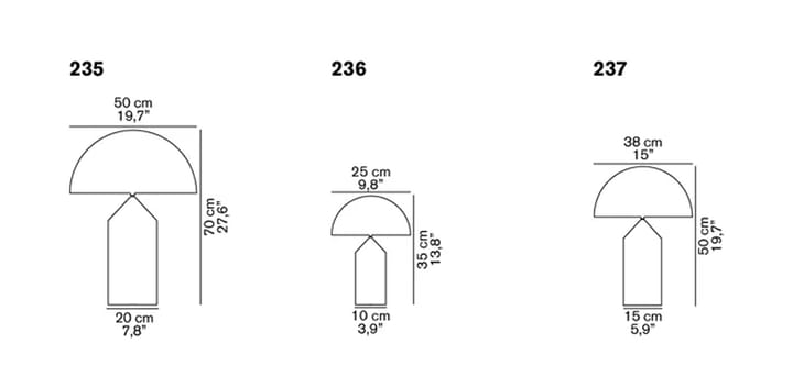 Atollo large 235 lampa stołowa/podłogowa szkło , Opal Oluce