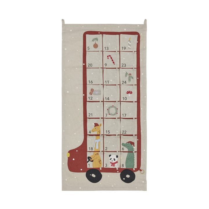 Kalendarz adwentowy Buss 52x104 cm - Clay-red - OYOY