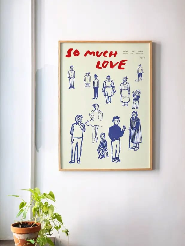 Plakat So Much Love, 30x40 cm Paper Collective