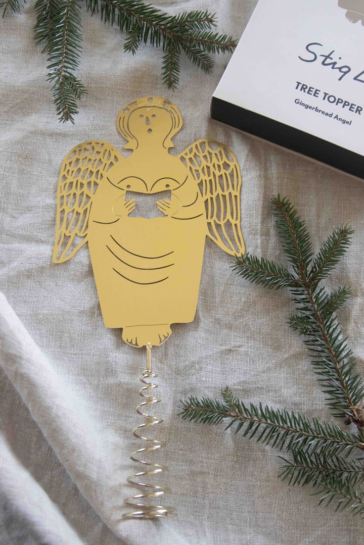 Dekoracja na czubek choinki Stig L Gingerbread Angel - Mosiądz - Pluto Design