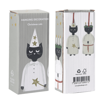 Zawieszki świąteczne Christmas Cats 2 szt. - Czarno-białe - Pluto Design