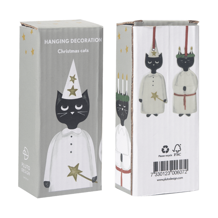 Zawieszki świąteczne Christmas Cats 2 szt., Czarno-białe Pluto Design