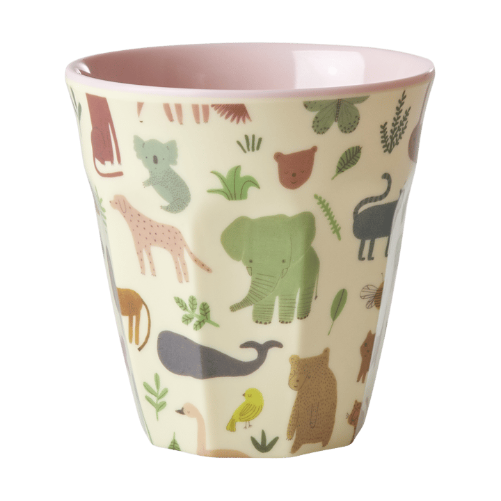 Kubek melaminowy Rice Medium - Sweet Jungle Print-Soft Pink - RICE