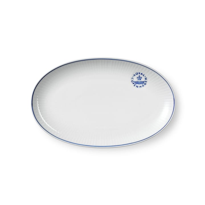 Blueline mały talerz ovalowy 23 cm - Biały-niebieski - Royal Copenhagen