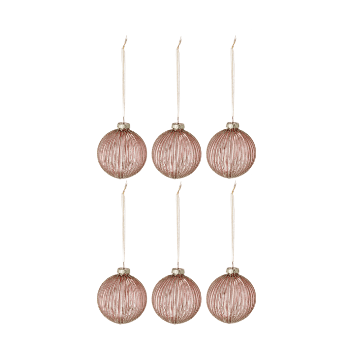 Bombki świąteczne Holiday 6-pak - Rose gold - Scandi Living