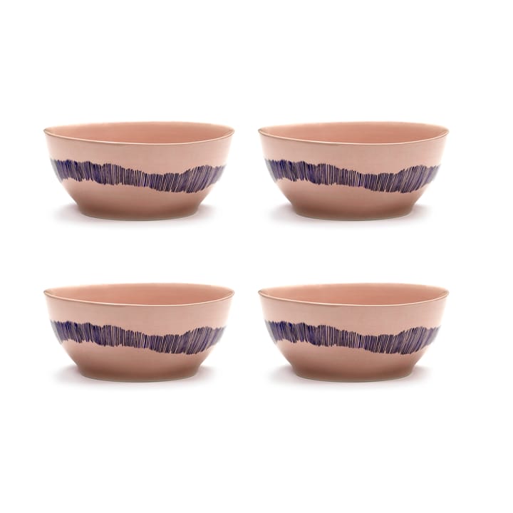 Miska Ottolenghi Feast S Ø15 cm 4-pak - Pink stripes blue - Serax