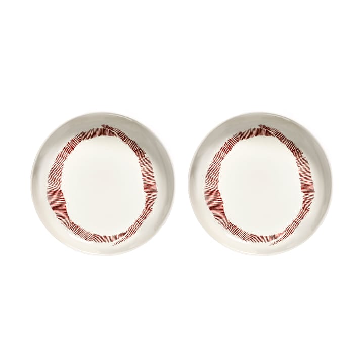 Ottolenghi Feast talerz głęboki Ø22 cm 2-pak - White stripes-red - Serax