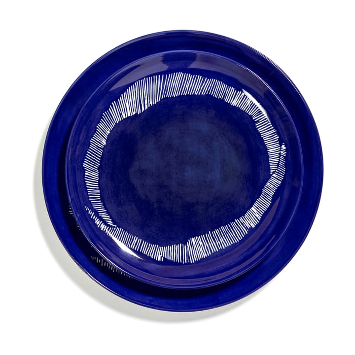 Ottolenghi Feast talerz M Ø22,5 cm 2-pak - Dark blue stripes-white - Serax