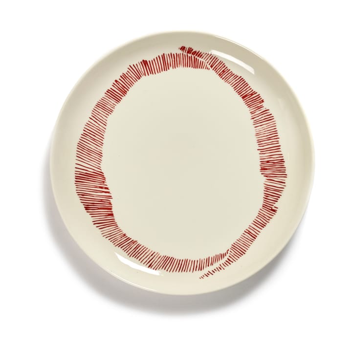 Ottolenghi Feast talerz M Ø22,5 cm 2-pak - White stripes-red - Serax