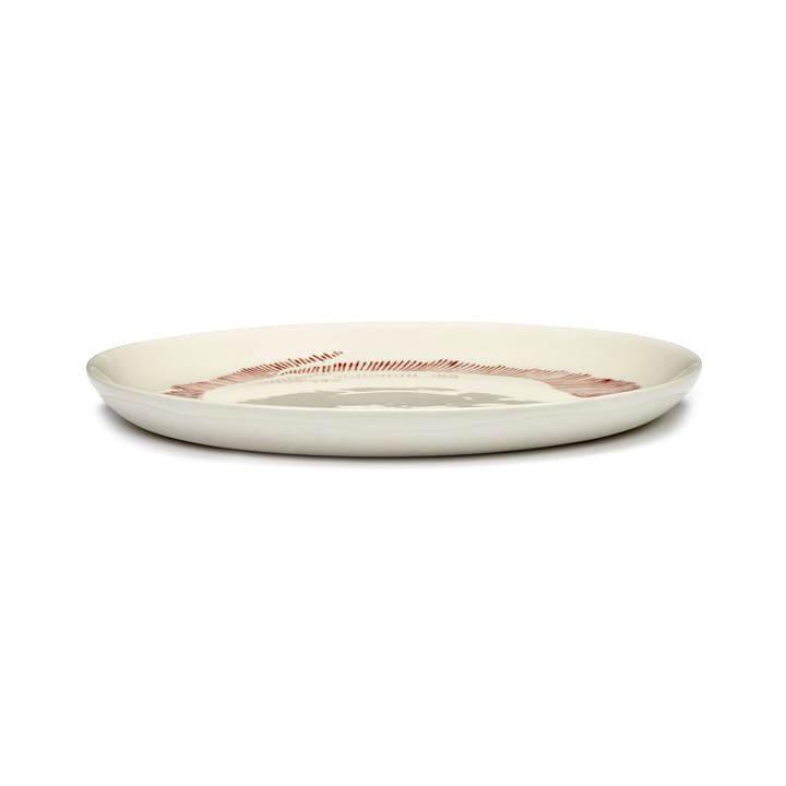 Ottolenghi Feast talerz M Ø22,5 cm 2-pak - White stripes-red - Serax