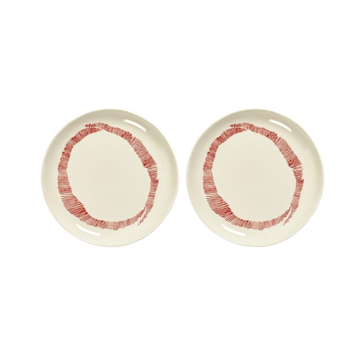 Ottolenghi Feast talerz S Ø19 cm 2-pak - White stripes-red - Serax