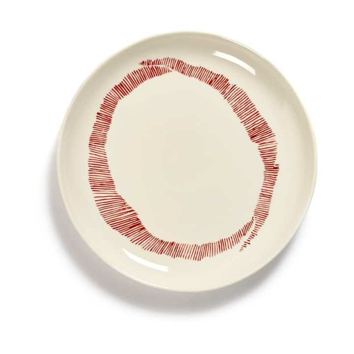 Ottolenghi Feast talerz S Ø19 cm 2-pak - White stripes-red - Serax