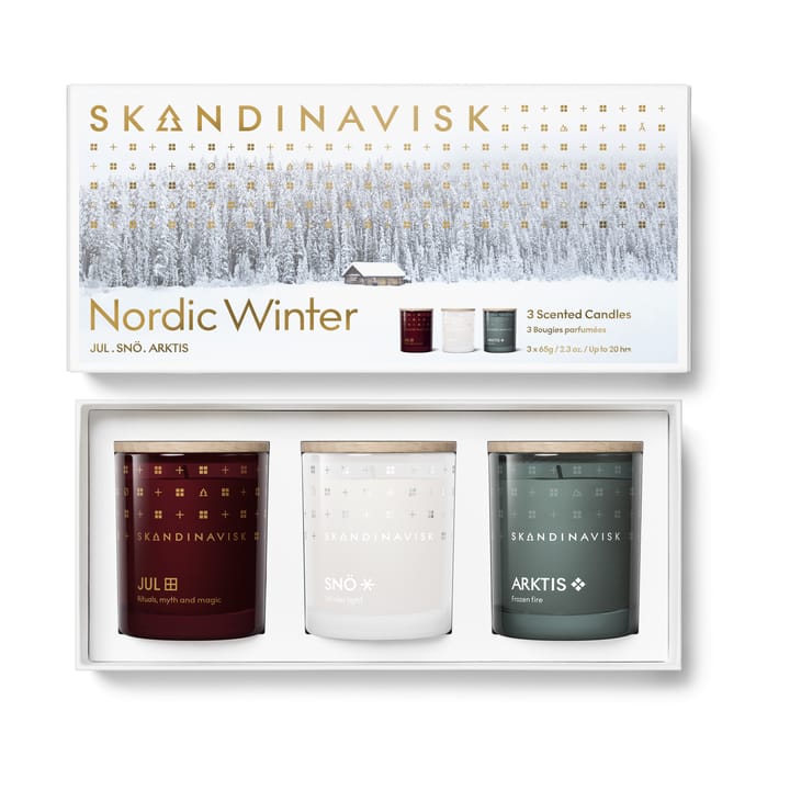 Zestaw upominkowy świec zapachowych Nordic Winter 3 części - 65 g - Skandinavisk