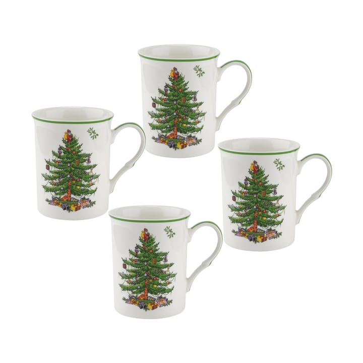 Christmas Tree filiżanka 340 ml 4-pak - White-green-red - Spode