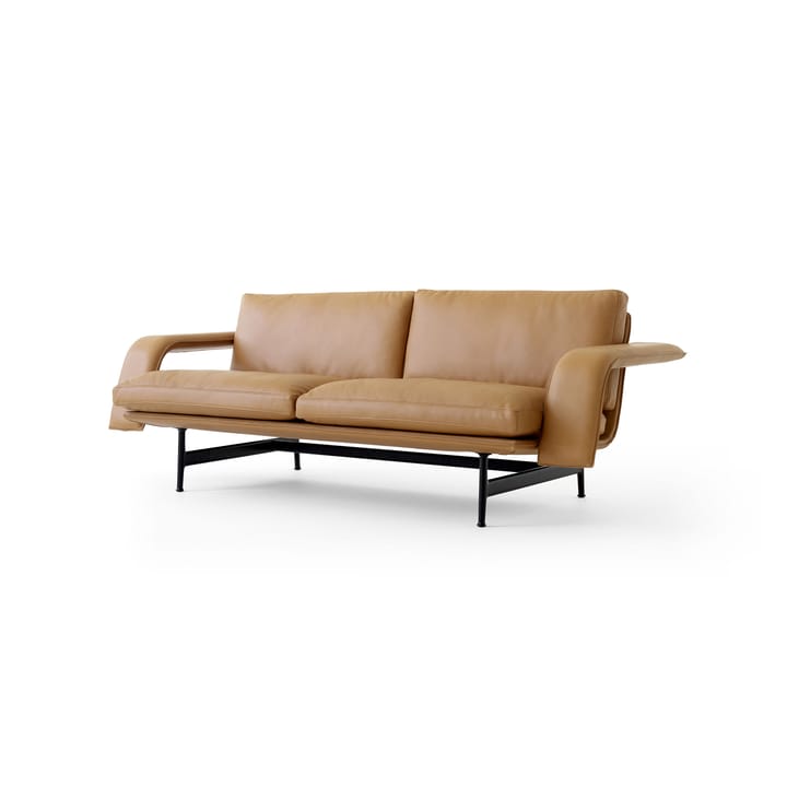 Meantime AV30 sofa 2-osobowa - Warm black-Noble leather Cognac - &Tradition