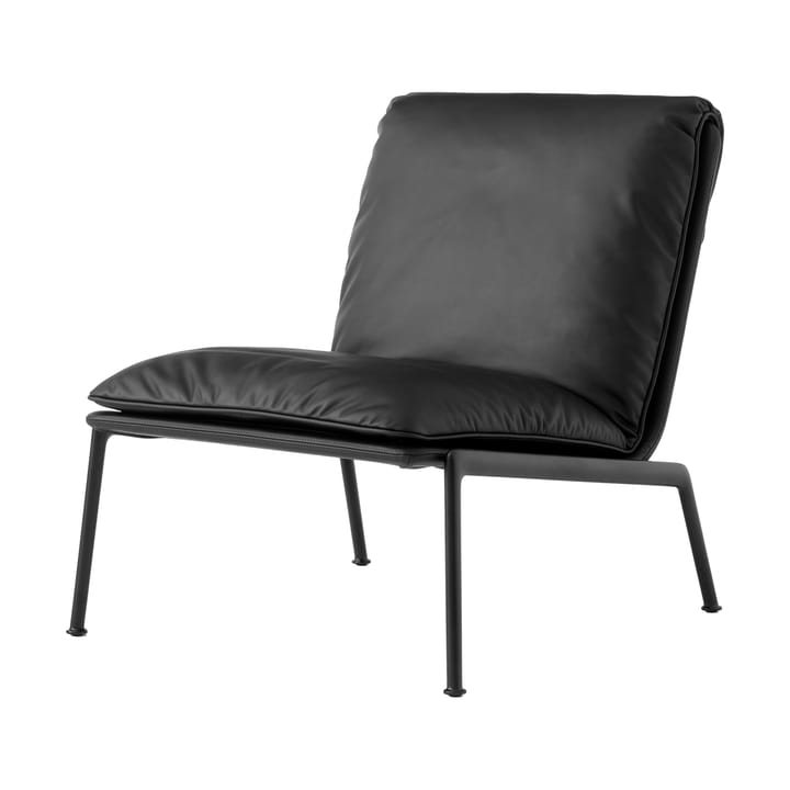 Muno LN18 fotel lounge, Dark chrome-Noble leather Black &Tradition