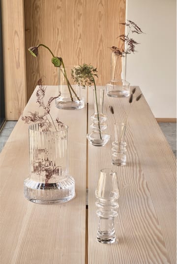 Hvils glasvas żebrowany Ø21 cm - Clear - Villa Collection