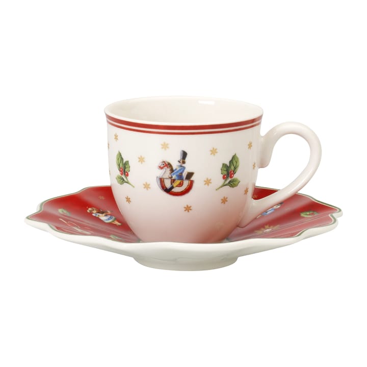 Filiżanka do espresso Toy's Delight ze spodkiem, Biało-czerwona Villeroy & Boch